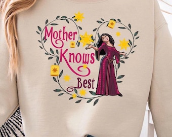 Mother Knows Best png, verwarde schurk, grappig Moederdagcadeau, prinses Rapunzel, cadeau voor haar, Disney Bad Witches Club, sublimatiebestand