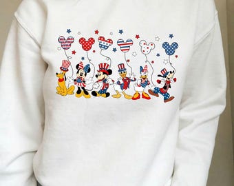 4 juli Mickey Mouse Friends patriottisch, png (digitale download)