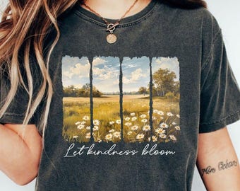 Let Kindness Bloom PNG, Boho Floral Png, Watercolor Wildflower Theme Art, Be Kind Quotes, Mental Health, Best Gift Idea , Retro Flower