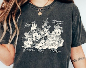 Mickey Mouse & Friends Sketch Art PNG, vintage Disney-personageskunst, klassieke Disney-bende met png, handgetekende Mickey n Friends, familie-uitje