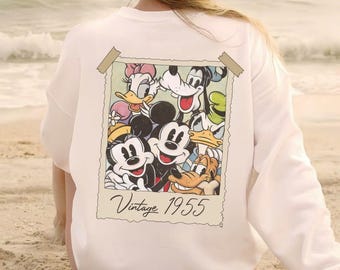 Disney Mickey And Friend PNG, Vintage 1955 Mickey Photo Art, Disneyland Trip 2026, Family Vacation, Magic Kingdom Art, Best Gift Idea