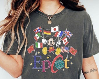Epcot Mickey Flags of Nations PNG, Disney Epcot World Tour PNG, Family Trip, Travel Lover Gift, World Adventure Design, Magic Kingdom