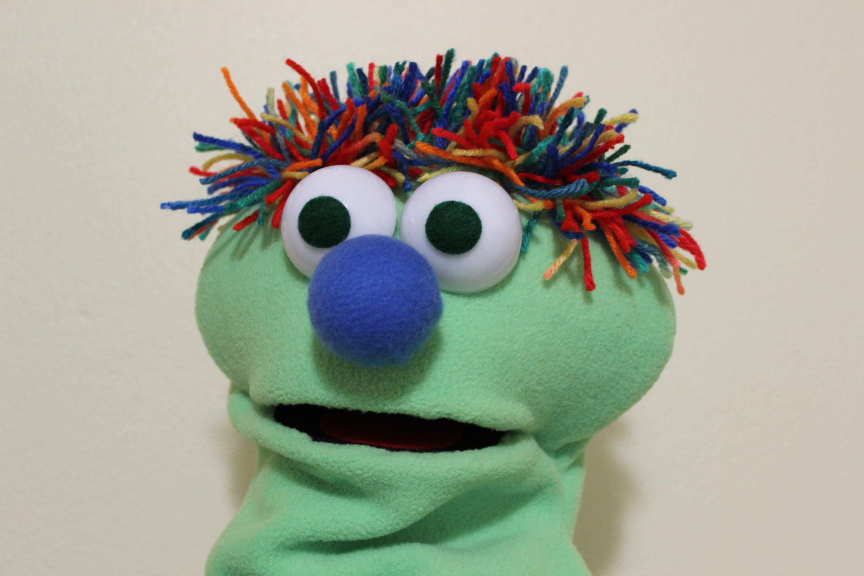 Light Green Hand Puppet With Multi-colored Hair - Etsy