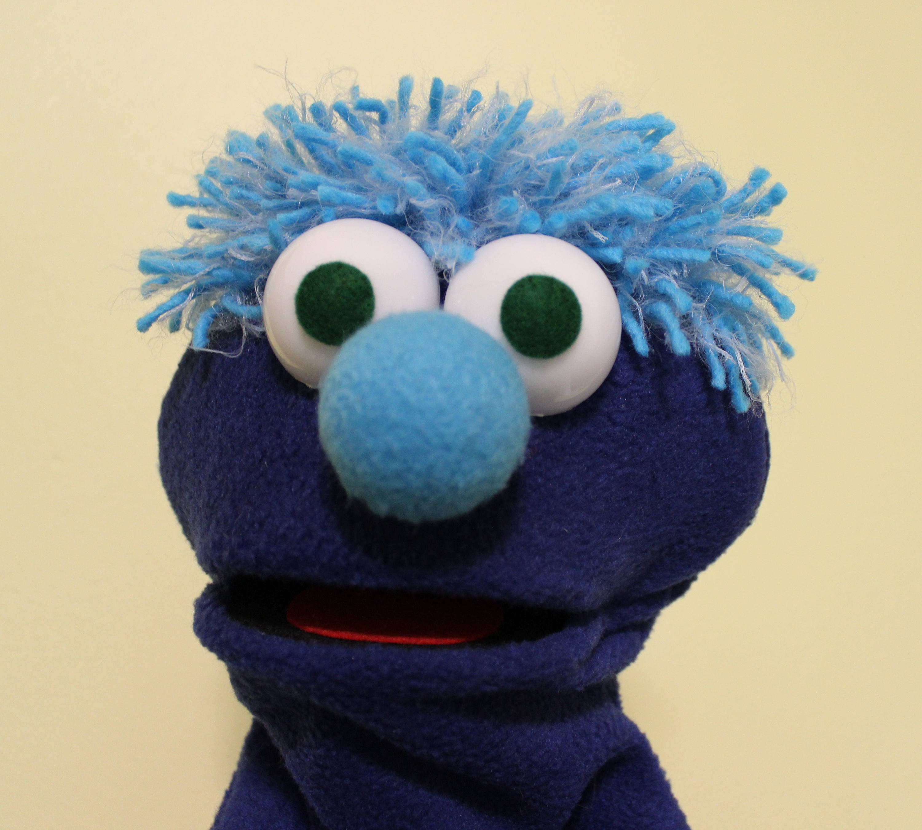 Dark Blue Puppet with Yarn Hair Etsy