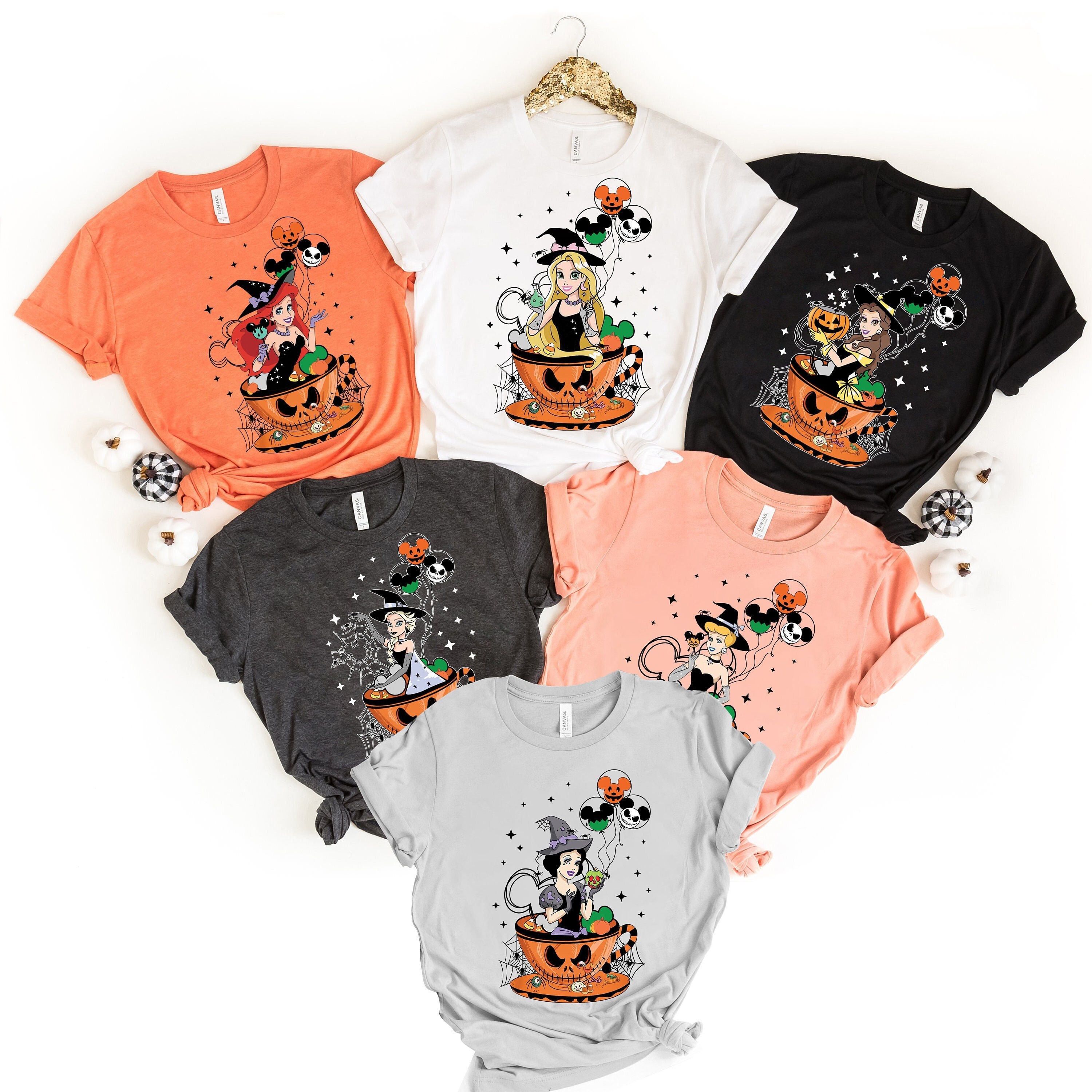 Discover Camiseta Las Princesas de Disney Halloween Hermosa Linda Vintage para Hombre Mujer