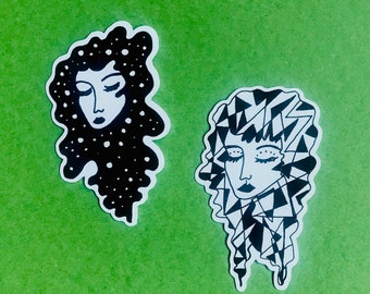 MOODY BABES Sticker Set - feminist, sass, women, mystical, fun, punk, music, post-punk, attitude, dreamy, self possessed