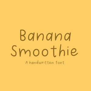 Police manuscrite Banana Smoothie - Police numérique - Police d'écriture soignée pour la prise de notes - notes d'étude - Goodnotes - salle de classe - autocollants