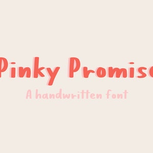 Police manuscrite Pinky Promise - Police numérique - Police d'écriture soignée pour la prise de notes - notes d'étude - Goodnotes - planificateur numérique - autocollants