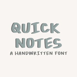 Police manuscrite Quick Notes - Police numérique - Police d'écriture soignée pour la prise de notes - notes d'étude - Goodnotes - planificateur numérique - autocollants