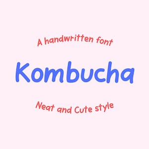 Police manuscrite Kombucha - Police numérique - Police d’écriture manuscrite soignée pour la prise de notes - Notes d’étude - GoodNotes - planificateur numérique - Police mignonne