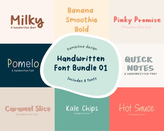Handwritten Font Bundle, Cute Fonts, Digital Planner Fonts (OTF & TTF)