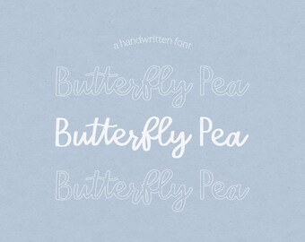 Butterfly Pea Handwritten Font: Cursive Display Font (Digital Download)