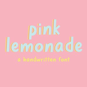 Police manuscrite de limonade rose - Police numérique - Police d'écriture soignée pour la prise de notes - notes d'étude - Goodnotes - planificateur numérique - autocollants