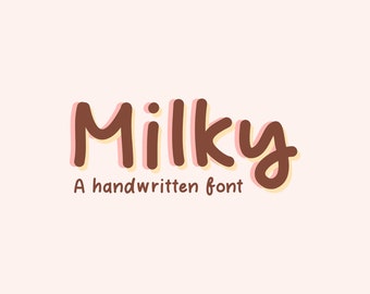 Milky Handwritten Font - Digital font - Neat handwriting font for note-taking- study notes - GoodNotes - digital planner - Cute font