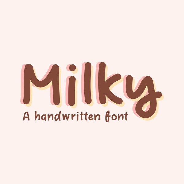 Milky Handschriftliche Schriftart - Digitale Schrift - Gepflegte Handschrift für Notizen- Lern Notizen - GoodNotes - digitaler Planer - Niedliche Schrift