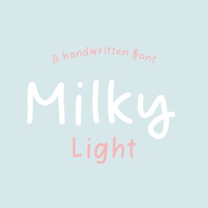 Police manuscrite Milky Light - police d'écriture soignée pour la prise de notes - notes d'étude - GoodNotes - agenda numérique - police mignonne