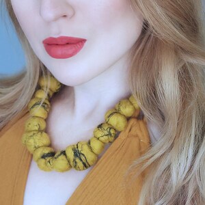 Felted "Tiger's Eye" necklace by TrendeFemme.