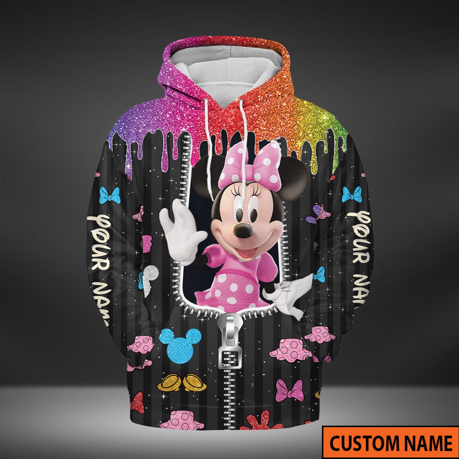 Discover Minnie Mouse 3D Hoodie, Minnie Mouse Shirts, Minnie Hoodie, Hoodie For Men/Women, Minnie Disney Tee, Minnie Mouse Gifts, Custom Name Shirt