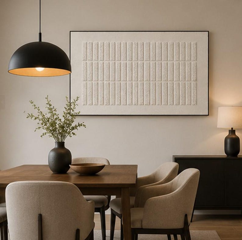 Silent Rhythm | Large 3D Textured Wall Art | Neutral Minimalist Decor