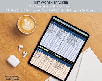 Net Worth Tracker | Track Assets and Liabilities with Financial Progress Over Time (Excel)