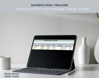 Savings Goal Tracker | Digital Savings Template | Excel Budget Planner (Printable)
