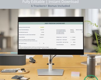 Financial Planner Excel Bundle | Budget, Savings, Debt & Net Worth Trackers | Editable Spreadsheet | Instant Download