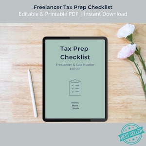 Freelancer Tax Prep Checklist | Editable & Printable PDF | Small Business Tax Organizer | Instant Download