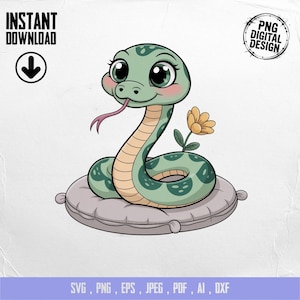 Baby Snake Clipart, Cute Snake Clipart, Baby Animal Clipart, Nursery Clipart, Baby Shower Clipart, Snake Png, Digital Snake Art