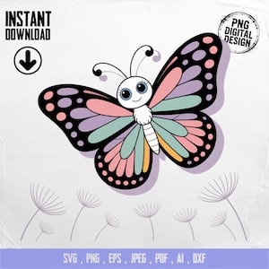 Butterfly Clipart, Cute Butterfly Clipart, Baby Nursery Clipart, Spring Clipart, Baby Shower Clipart, Butterfly Png