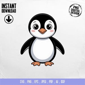 Baby Penguin Clipart, Cute Animal Clipart, Baby Nursery Clipart, Winter Clipart, Baby Shower Clipart, Baby Penguin Png