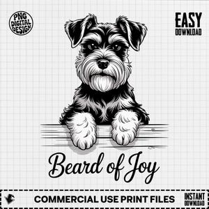 Schnauzer Digital Art, Dog PNG JPG PDF, Commercial Use, Instant Download, Cute Puppy Art, Pet Lover Gift, Dog Breed Design, Black and White