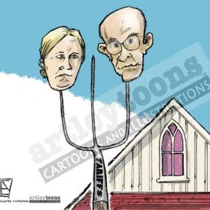 Grüne Achers digitale politische Karikatur