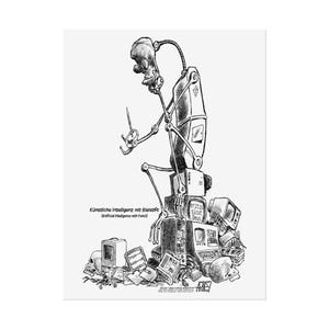 A.I. Roboter mit Bleistift Poster (Künstliche Intelligenz mit Bleistift)