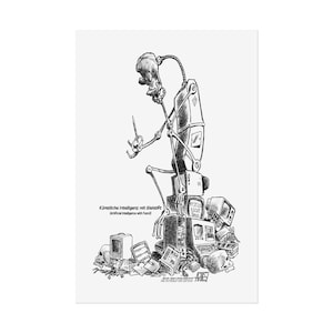AI. Roboter mit Bleistift Poster 12 x 18 (Künstliche Intelligenz mit Bleistift)