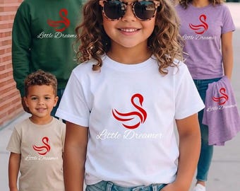 Conjunto combinando para a família Little Dreamer - Design elegante de cisne