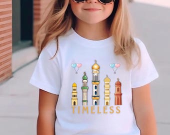 Camiseta infantil - Conjunto familiar com estampa de minarete de mesquita (Download digital)