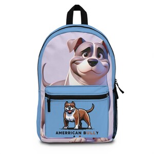 Bags Cute American Bully Dog Backpack, Pet Lover Gift, School Bag, Back to School Accessories, Birthday Present, Dog Enthusiast Gear