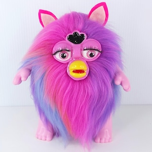 Fluffy Oddbody Furb doll plush soft toy Pink Rainbow Handmade in Australia
