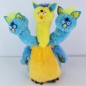 Oddbody Furb bird parrot doll figure plush soft toy Three headed monster Handmade in Australia