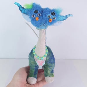 Two headed Furb dragon plush Oddbody Handmade in Australia