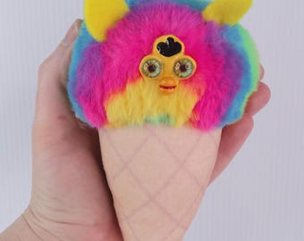 Oddbody Furb Ice Cream Plush Bag Charm Keyring Rainbow