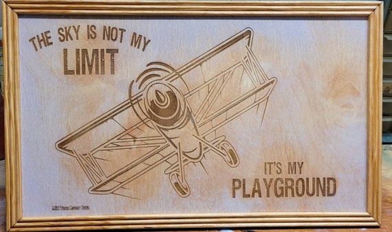 Bi plane, laser engraved
