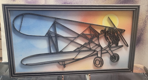 Bi plane wireframe laser cut