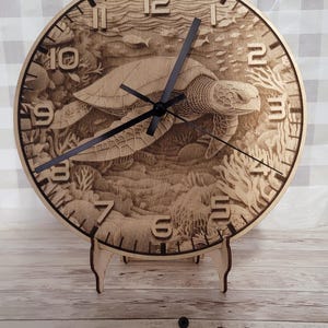 3 D illusion sea turtle clock