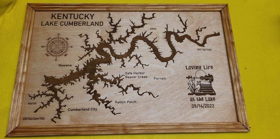 Lake Cumberland Kentucky laser lake map