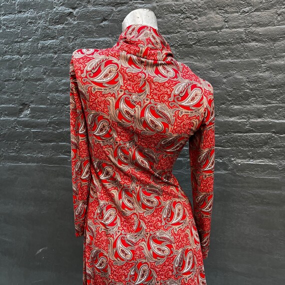Vintage 70s Handmade One of a Kind Red Paisley Je… - image 6