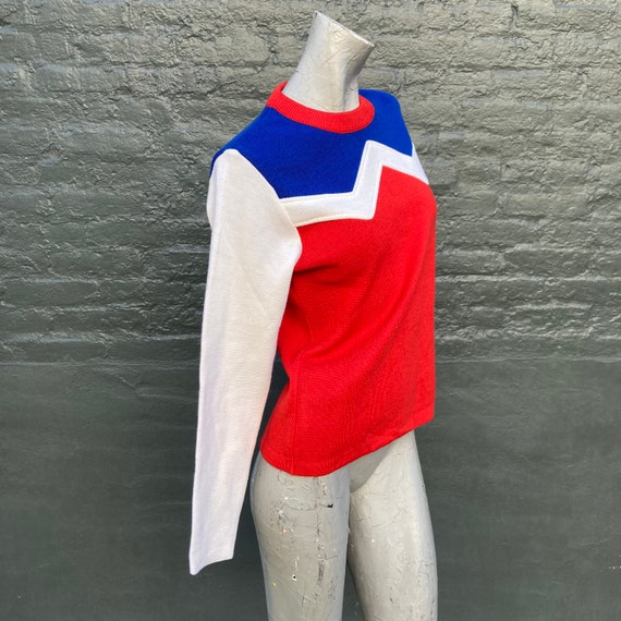 Vintage 70s White Stag Red White and Blue Sweater - image 2