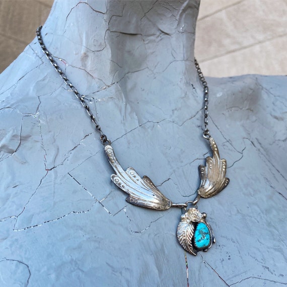Vtg Mexican Sterling Silver W/Green Onyx / Jade Aztec