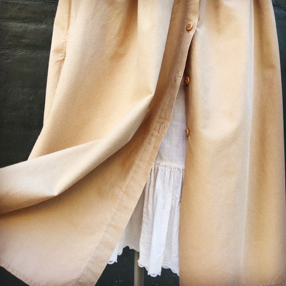 Vintage 80s Khaki Skirt with an Attached White Pe… - image 2