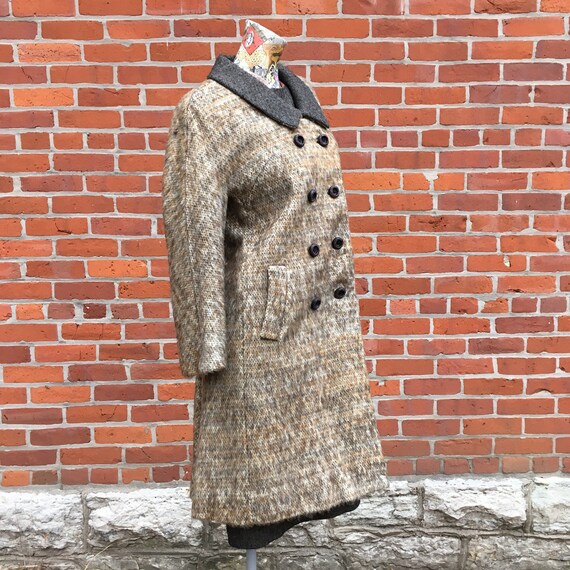 60s Vintage Heather Gray Coat and Dress Set small… - image 3